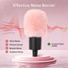PhantAccy Pop Filter Wind Screen for Audio-Technica AT-2020 AT-2035 AT-2040 AT-2050 ATR2500 ATR2500X AT-4040 Microphones Pink Fur Noise Reduction