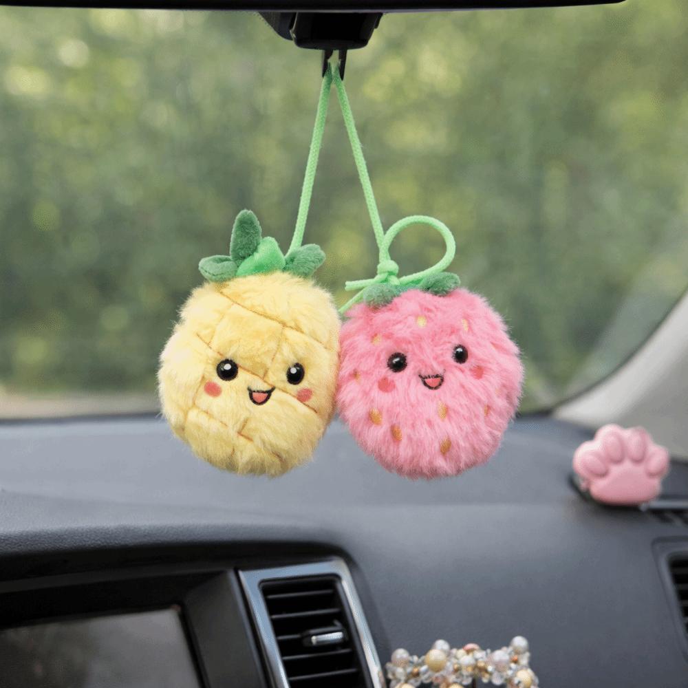 Strawberry/Pineapple Shape Plush Fruit Ornament Miniature Plush Stuffed Doll Birthday Gift