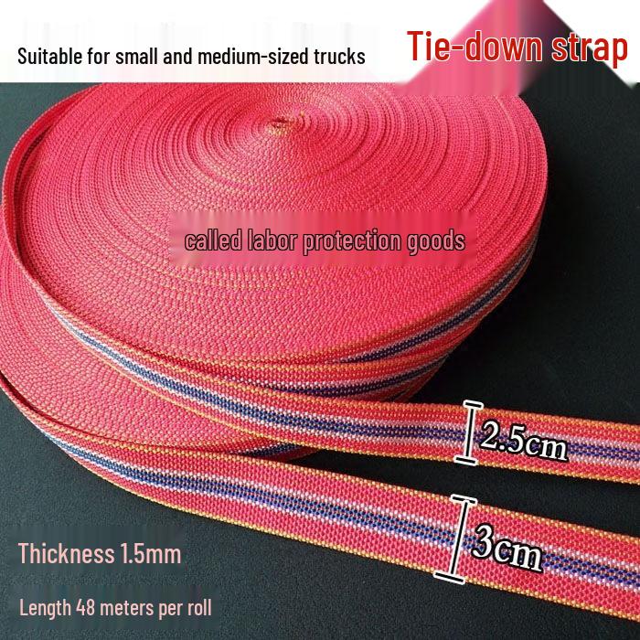 Zesílený polypropylenový popruh pro zajištění nákladu s vázacími lany a popruhovinou