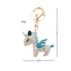 PYNASA Rhinestone Unicorn Keychain for Women, Cute Unicorn Animal Key Holder Accessory, Gift for Car, Backpack, Bag, Tag, Charm, Blue