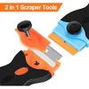 2PACK Razor Blade Scraper, 2-in-1 Scraper Tool with 12Pcs Plastic Blades and 7Pcs Metal Blades, Multi-Purpose Cleaning Razor Scraper for Decals,