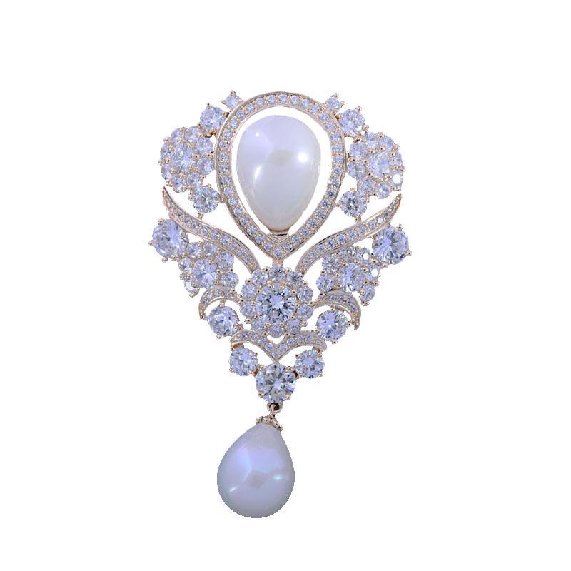 Droplet Style Brooch Simulation Pearl Coat Dress Accessories