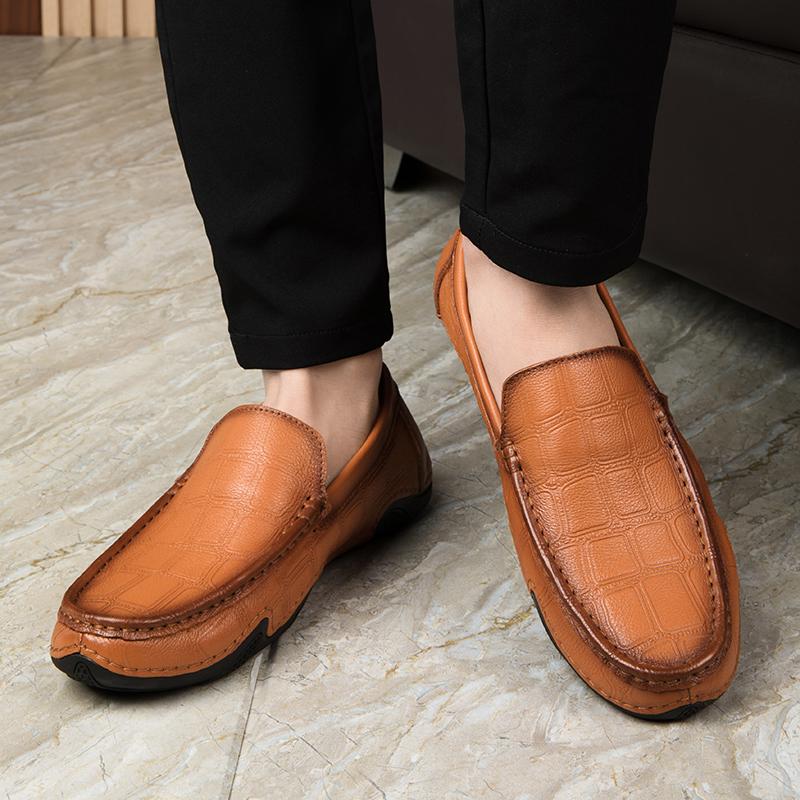 Мужская кожаная обувь Мокасины Обувь для вождения 44 коричневый — фото 9