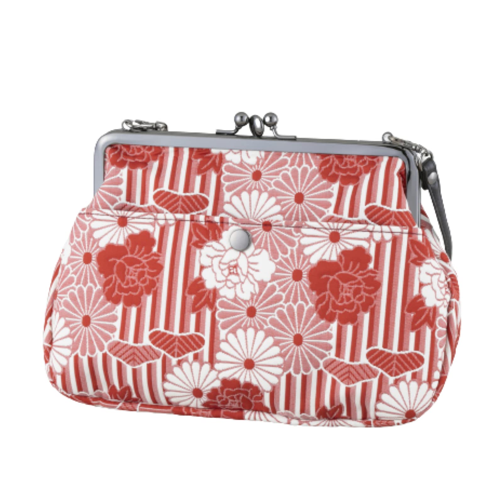 

Noren Gamaguchi Hand Clutch Bag Weave Retro Flower for Perfect for Party and Evening Made in Japan with Rinzui Kimono and Japanese Perfect for and