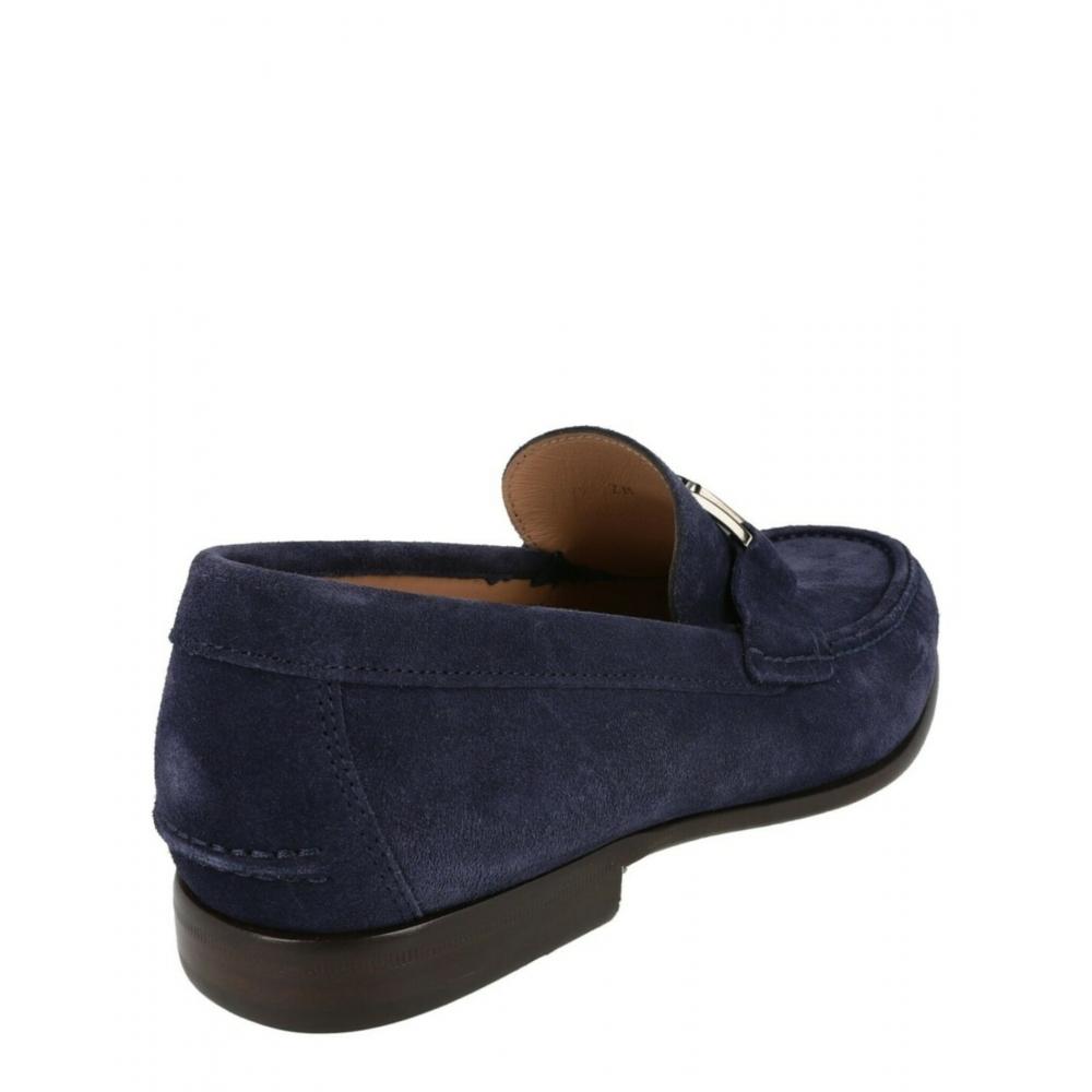 Salvatore Ferragamo Blue Prerov Suede Loafers