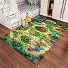 Dinosaur Park Volcano Rug – Non-Slip, Absorbent & Machine-Washable Dino Print Mat for Bathroom, Living Room or Outdoor Use