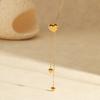GEMCHIC Women's Adjustable Gold Heart Pendant Necklace Stainless Steel Y-Shape Chain Fashion Jewelry