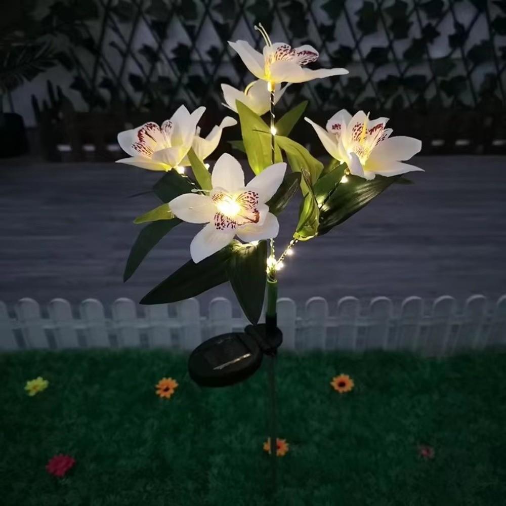 Orchid Design Solar Orchid Ground Light LED Light Holiday Garden Lamp Wedding Party