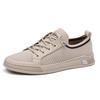 Men's sports and leisure leather shoes summer breathable fly-woven mesh trend fashion lazy shoes