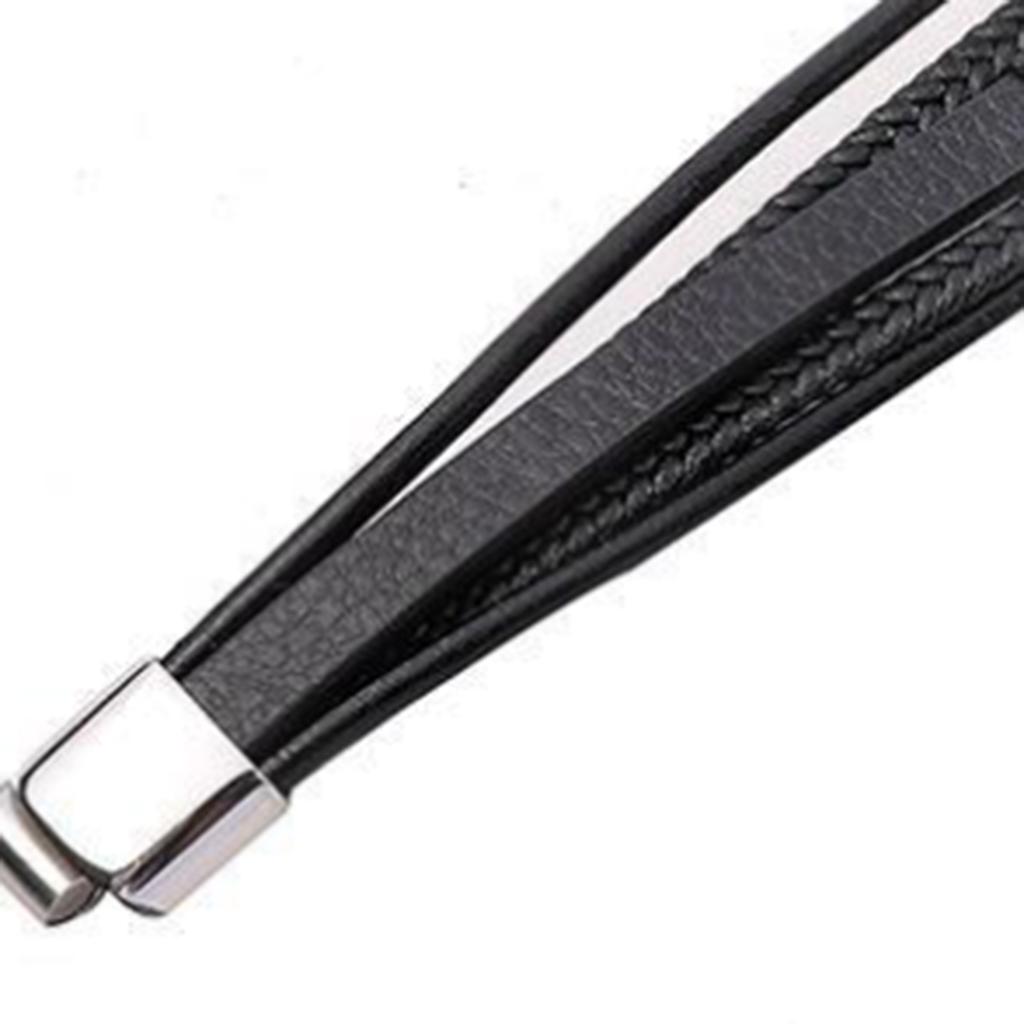 Multi Strand PU Bracelet Stainless Steel Magnetic Suction Buckle Simple Fashionable Bracelet Jewelry Steel Color