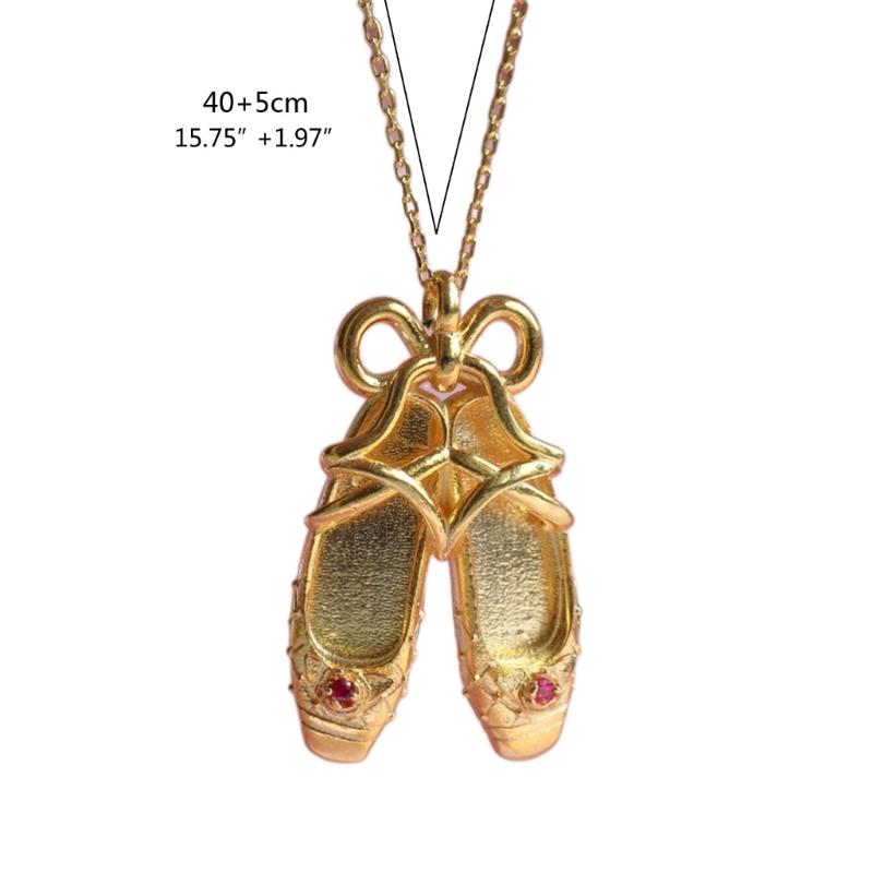 Personality Ballet Shoe Pendant Necklace for Women Girls Elegant Bowknot Dance Shoes Shape Choker Wedding Jewelry Gift
