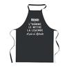 Kitchen Apron - Henri Retirement - Black - Breton Print - Durable Cotton