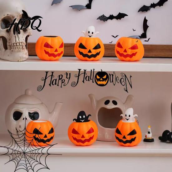 Pumpkin Pinch Toys 12Pcs Pop-up Ghost Squeeze Toy, Stress Relief Head Sensory Toy Creepy Fidget for Party Favors