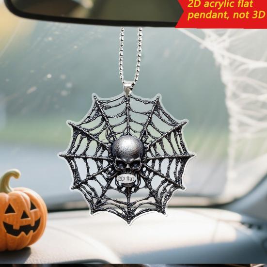 2D Witch Acrylic Pendant Gothic Hanging Decoration Cartoon Witch Halloween Ornament