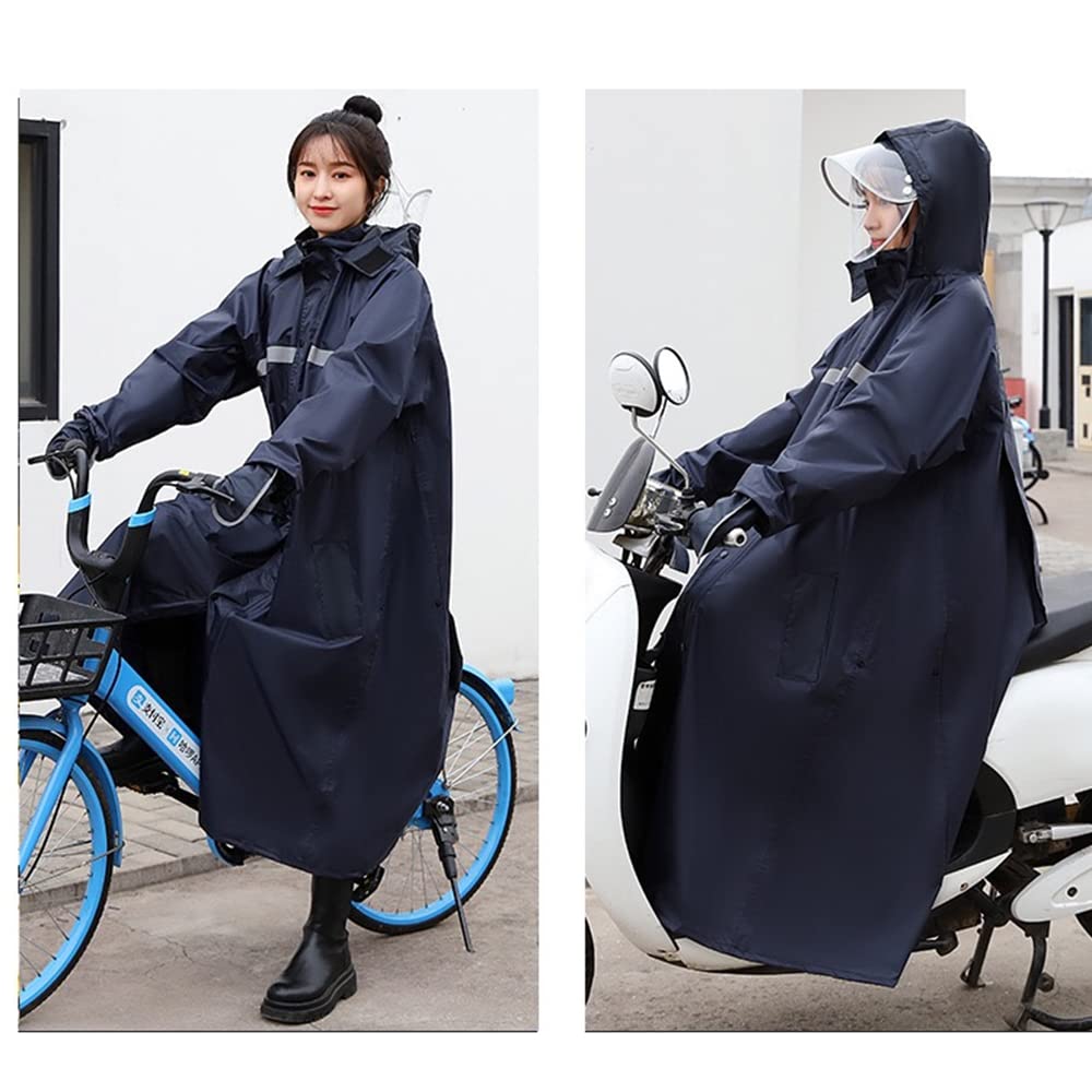 JYZ Long Raincoat for Women and Rain Poncho for Motorcycles and Backpack Includes Large High Storage Bag Fully Heavy Rainy Season Size 3XL Men, Bikes,