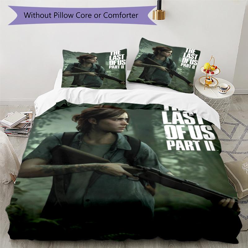 3pcs The Last of Us Bedding Set Duvet Cover Closure Includes 1 Duvet Cover & 2 Pillowcases, Soft and Comfortable for All Seasons.
