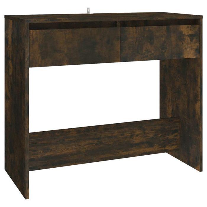 812999 vidaXL Table console Chêne fumé 89x41x76,5 cm Acier
