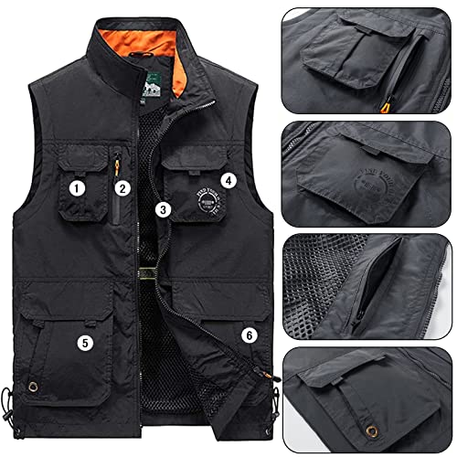 [Manatsulife] Mesh Vest Outdoor Vest for Men - Fishing, Photography, Photographer, Father's Day Gift, Fishing, Hiking, Multifunctional, Fashionable, S