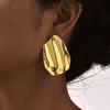 Übertriebene unregelmäßige große Ohrstecker für Damen, Edelstahl goldbeschichtet, große Ohrringe, geometrischer Luxusschmuck, Party