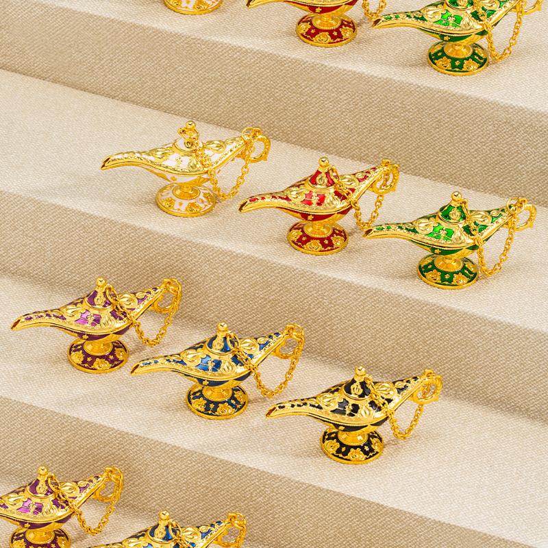 Vintage Wishing Aladdin God Lamp Palace Style Mini Statue Wedding Festivals Party Home Living Room Tabletop Decoration Crafts