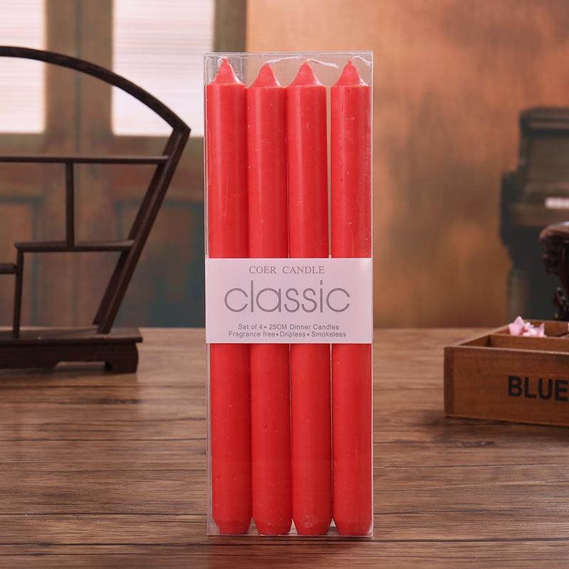 

Бытовая Аварийная Красная и Белая Свеча Европейская Классическая Романтическая Свадебная Ужин при Свечах Без Подсвечника с Длинным Стержнем Свеча Red 2.2 * 25