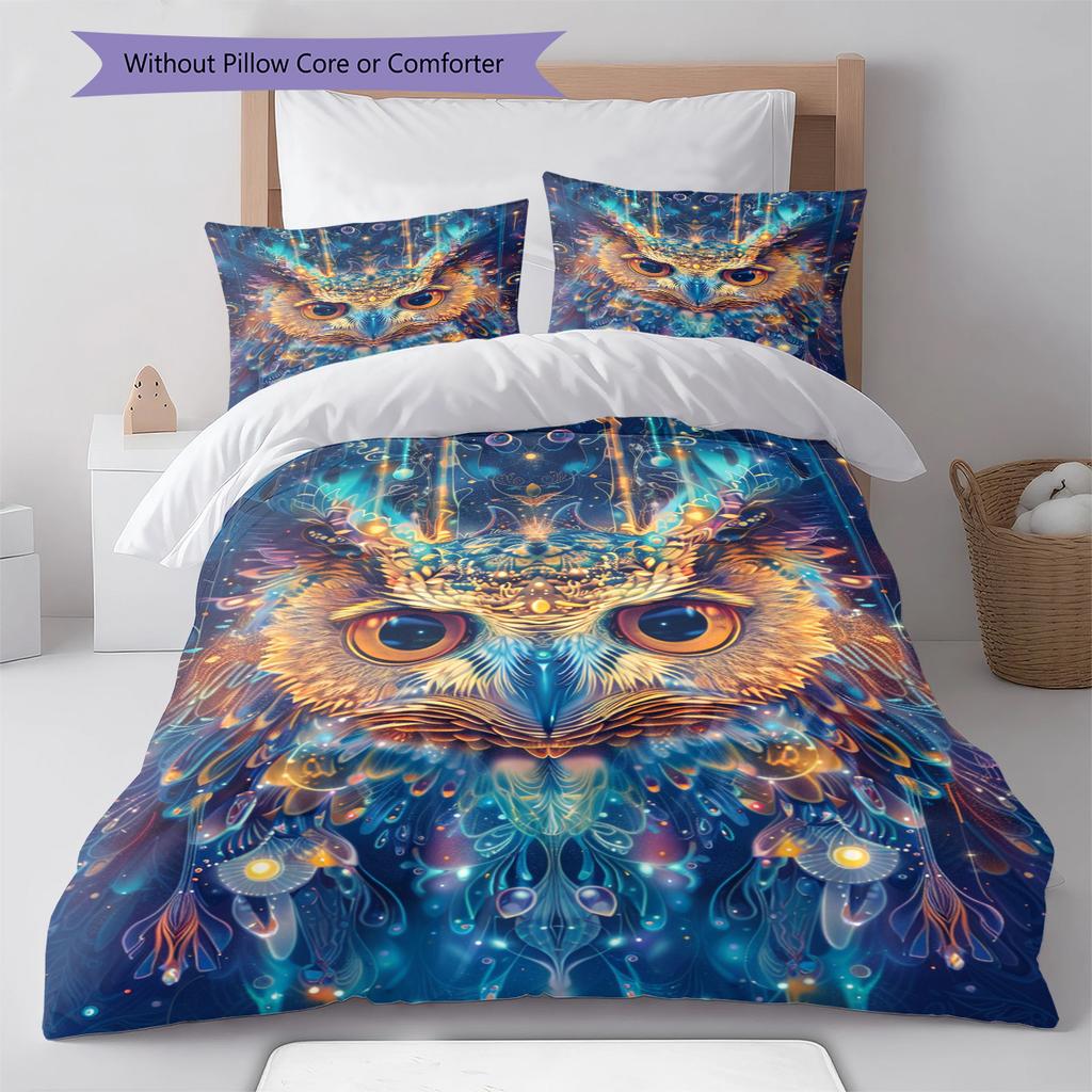 Conjunto de Colcha com Padrão de Desenho Animado Capa de Colcha Fronha Decoração de Casa Presente de Aniversário (1 capa de edredom + 2 fronhas, sem enchimento.)