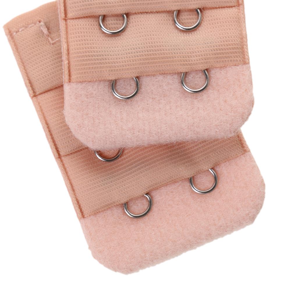 5pcs Bra Straps Elastic Strap Extension 2x 3 Hook Openings Female Accessory - Beige