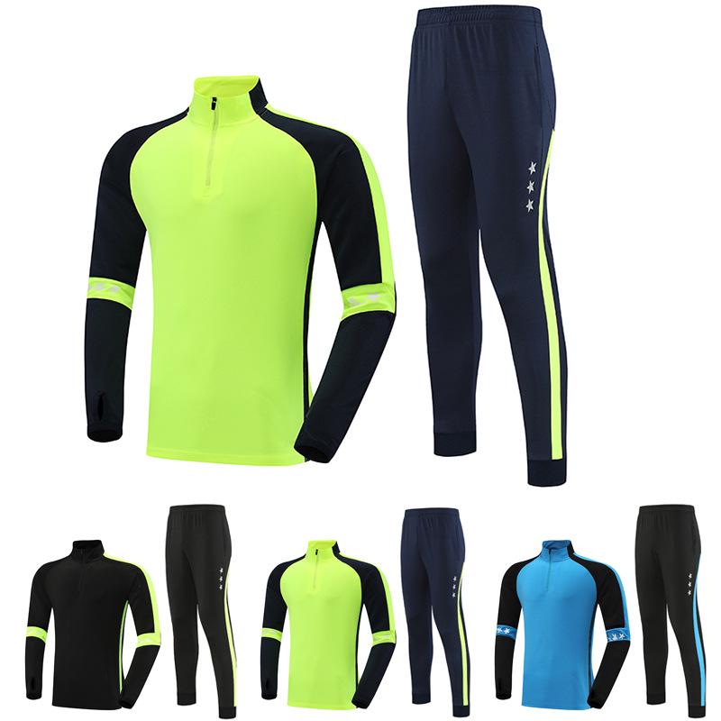 Children's Primary School Football Training Set – Half-Zip Jacket & Long-Sleeve Pants for Autumn/Winter Sports