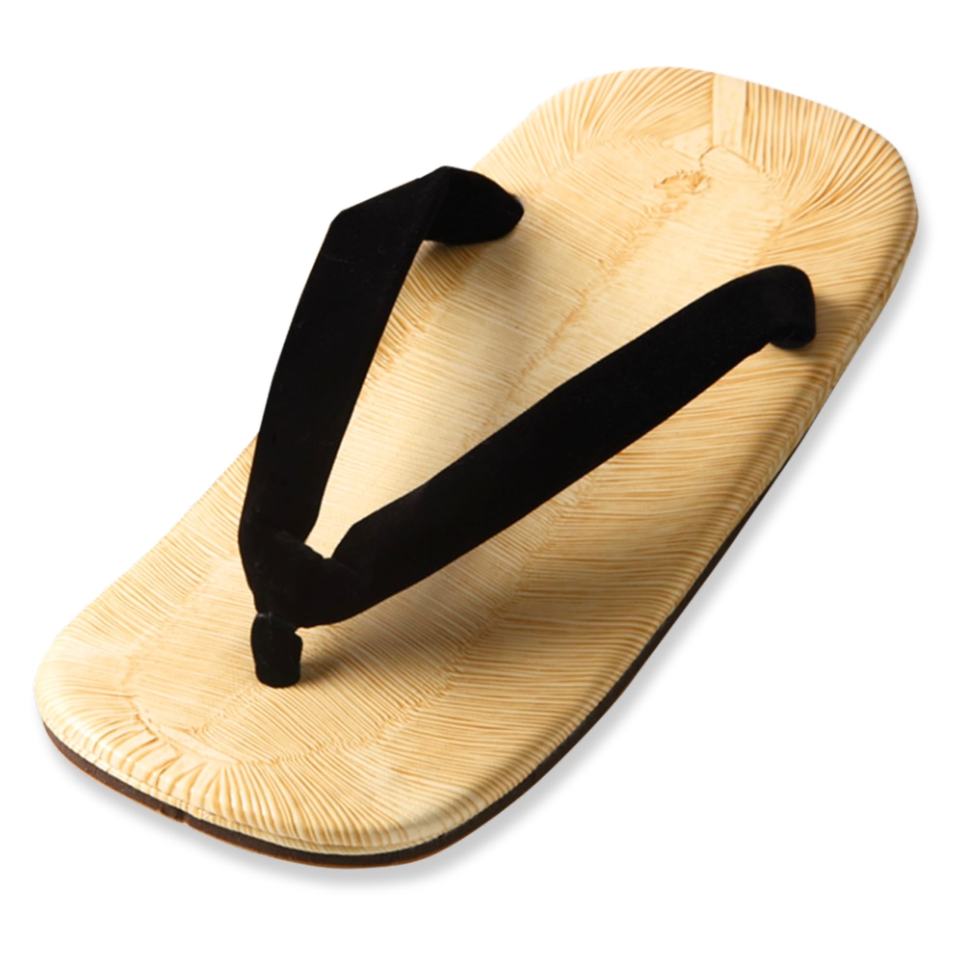 

Edoten Geta Made in Yellow Tatami Black Size L Sandals, Japan, Mat, Straps, Double-Ply Sole,