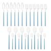 Newest Orange Silver 304 Stainless Steel Dinnerware High Quality 24Pcs Cutlery Set Matte Blue Flatware Knife Fork Spoon Hanging Tableware Set