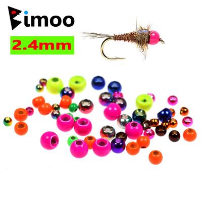 Bimoo 20PCS/Bolsa 3/32 2.4mm Cuentas de Latón para Montaje de Moscas Pintadas Cuentas de Latón para Montaje de Moscas Brassie Cabeza de Cobre Rosa Naranja Arcoíris Verde