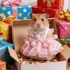 Beautiful Hamster Lace Skirt with Pearl Necklace Handmade Small Pet Vest Comfortable Hamster Clothes Four Seasons Wear