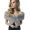 Multicolor Faux Fur Shawl Thick Bridal Stole Fashionable Winter Fur Wrap  Evening Party
