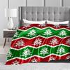 Christmas Tree Pattern Red and Green Flannel Blanket for Bedroom, Living Room, Sofa, and Nap