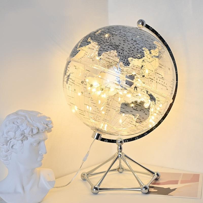 LED Transparent Mova Globe Décoration de Maison Lumière Luxe Ornement de Maison Salon Bureau Décorations de Table Globe Terre Décorer