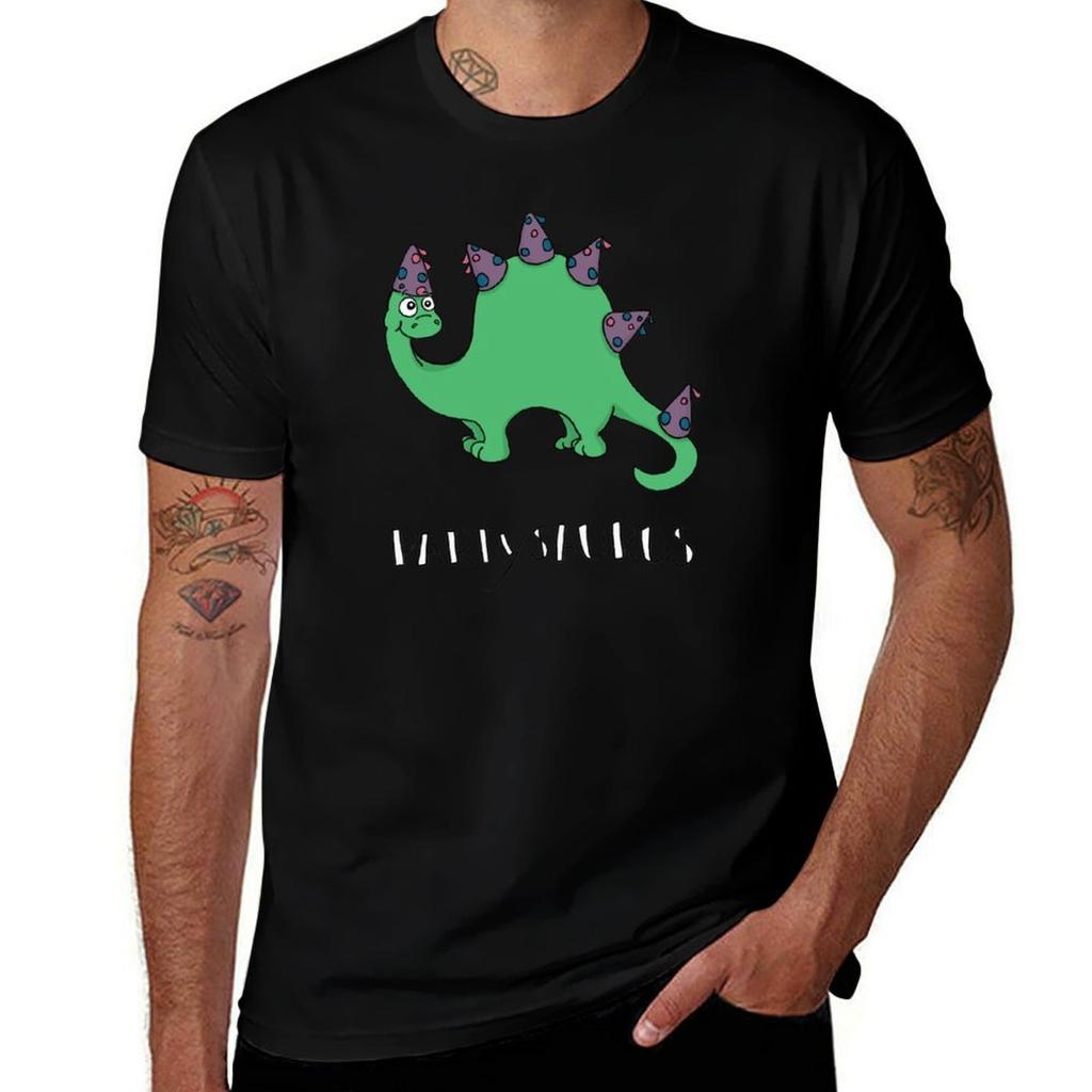 Partysaurus Dinosaur In Party Hats Tshirt High Quality Durable Tshirt