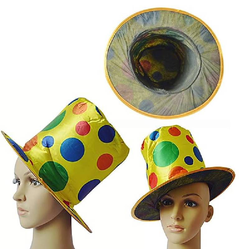 Dot Polka Clown Top Hat Halloween Party Stage Performance Prop Cosplay Accessory