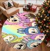 Labubu Pattern Round Rug, Indoor/Outdoor Mat, for Picnic, Gameroom, Bedroom, Office, Living Room, Home Decor Carpet, Birthday Gift