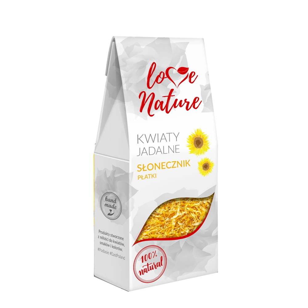 Kwiaty Jadalne Suszone Słonecznik Płatki Love Nature
