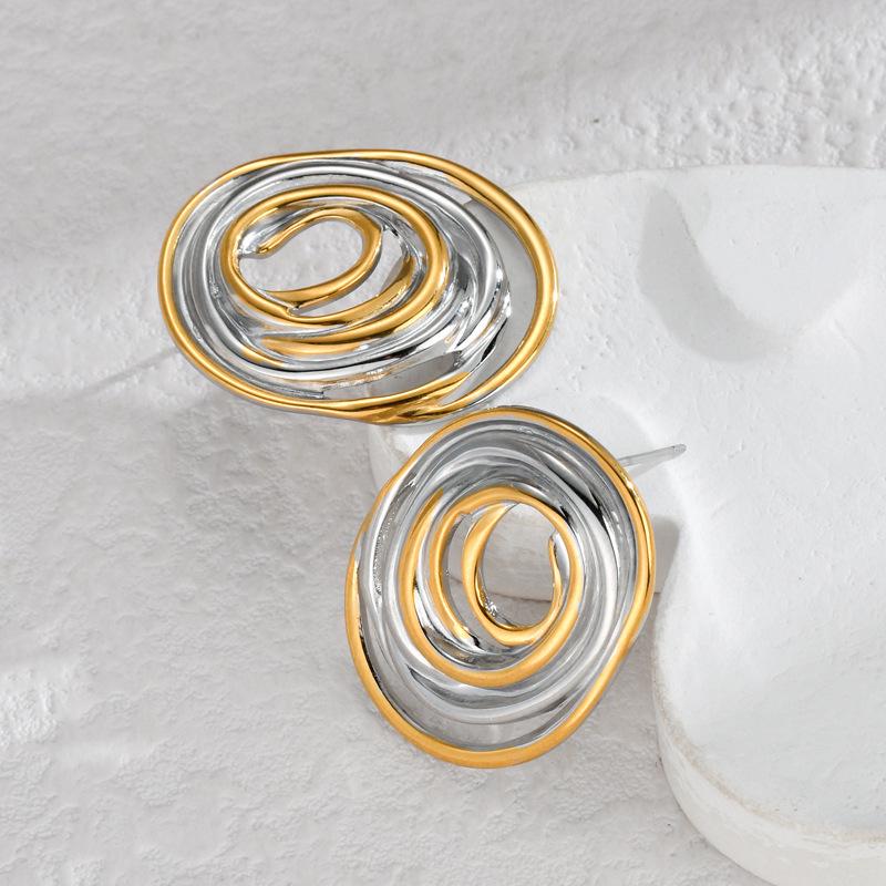 Geometrische Unregelmäßige Goldene Falt-Ohrringe - INS Nischendesign