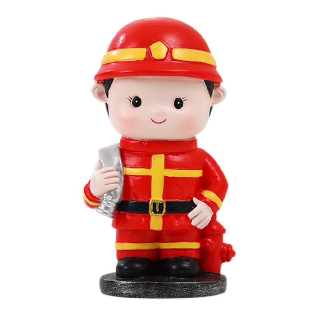 Firefighter Figure Auto Decoration Birthday Gift Decorative Mini Fireman Doll