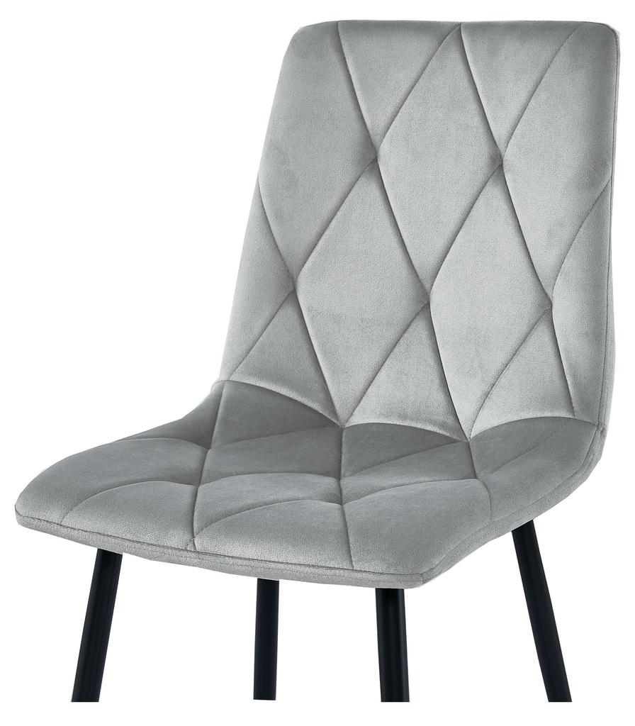Libra Chair - Silver-Gray Velvet / Black Legs X 1