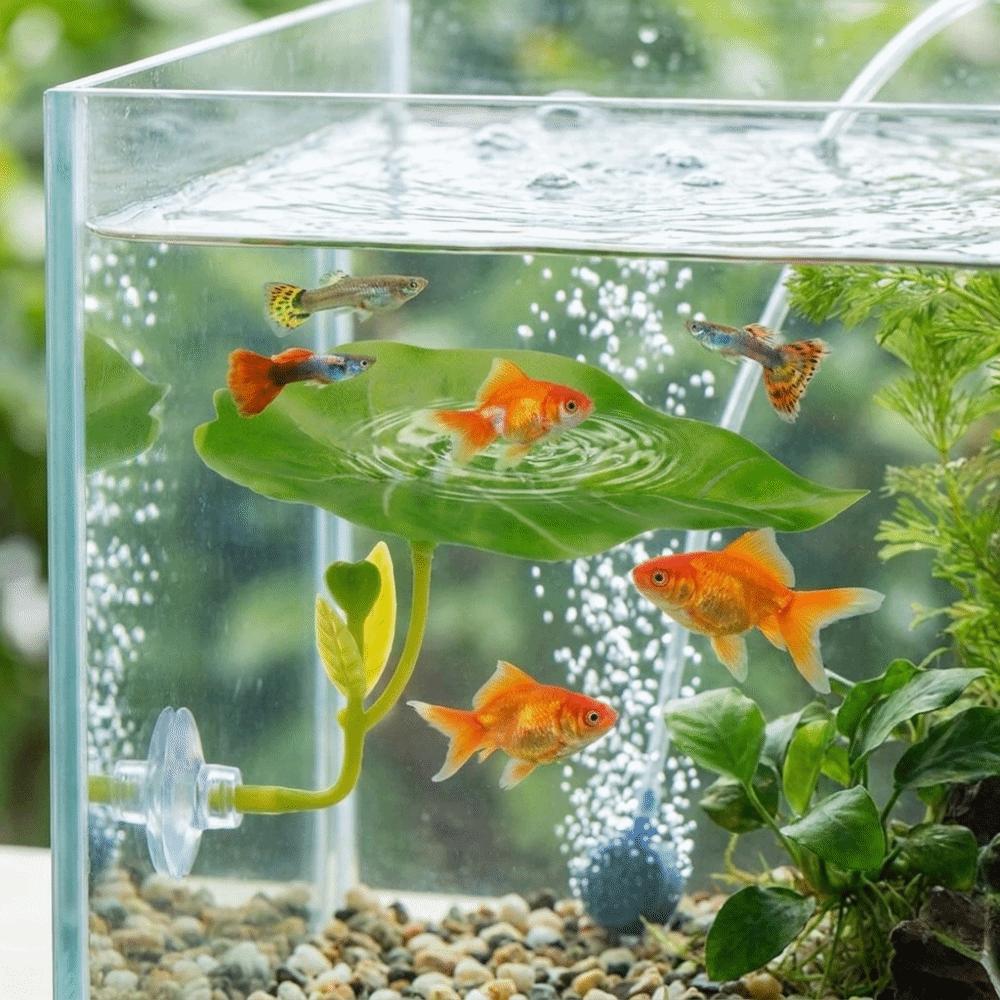 Simulated Lotus Leaves Fighting Fish Resting Leaves with Suction Cup Artificial Fish Hammock Fake Plant Plastic