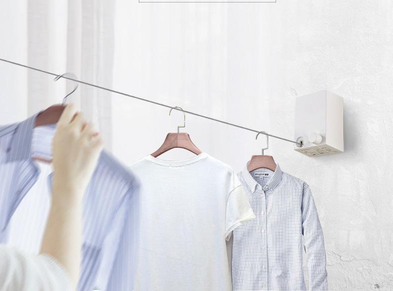 Rectangular Retractable Clothesline Stainless Steel Clothesline With Adjustable Stainless Steel Cloth Rope String