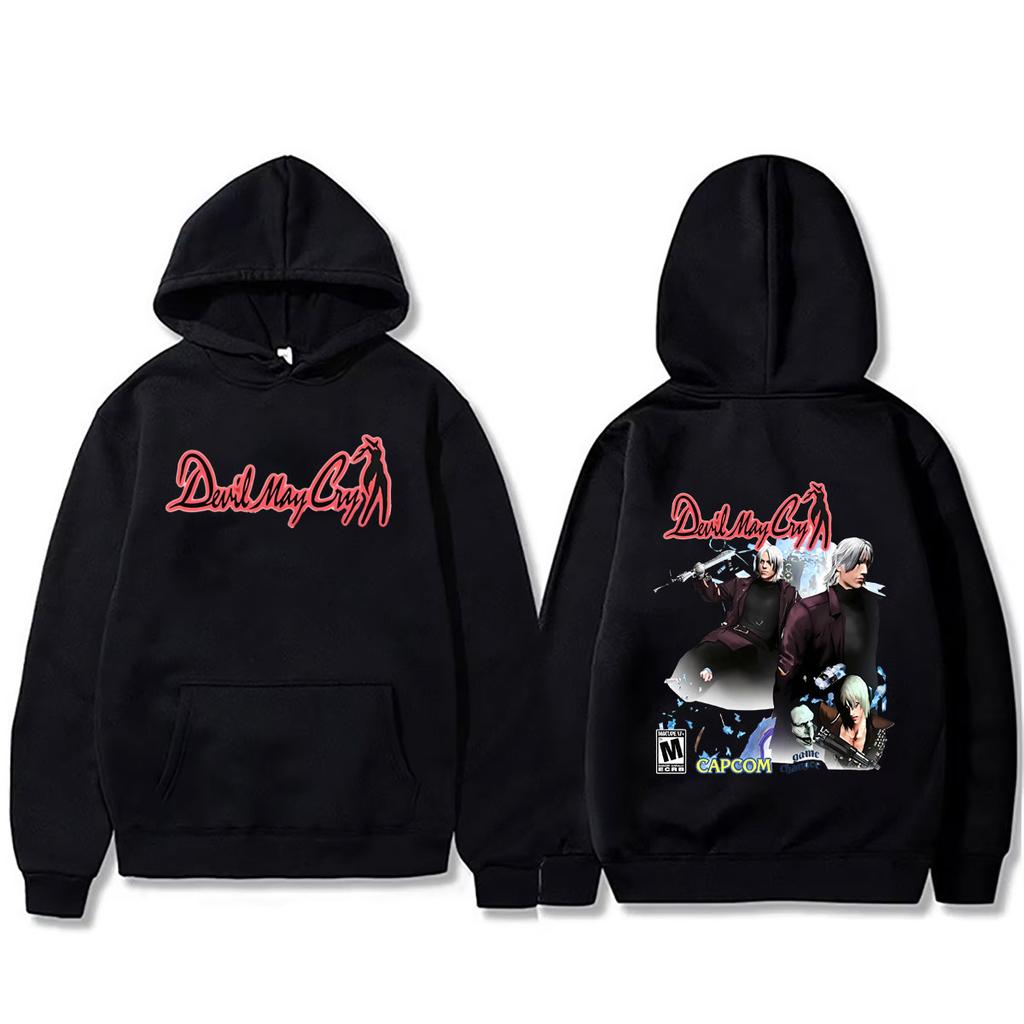 Game Devil May Cry Dante Hoodie Men's Women's Gothic Vintage Oversized Pullover Hoodies Hooded Sweatshirt
