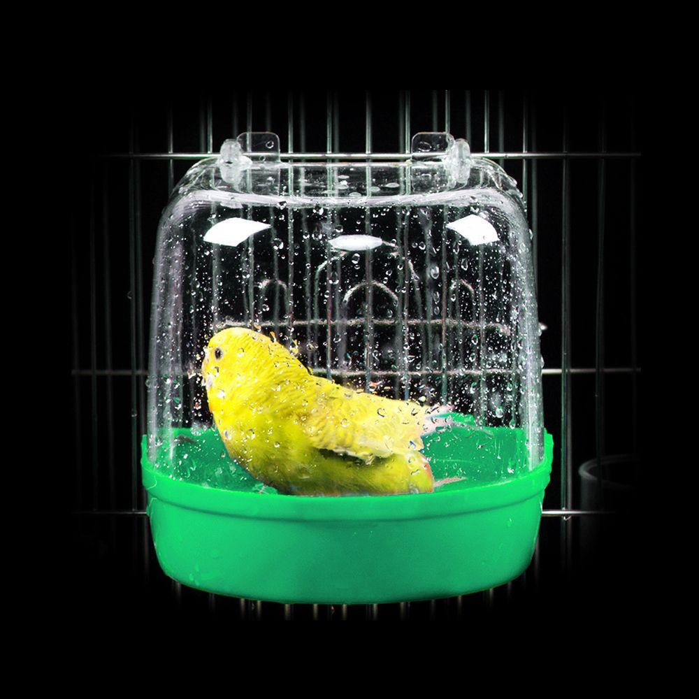 Pet Supplies Birds Toys Round Bath Shower Box Parrot Bathtub Hanging Cage Bird Cage Accessories