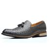 Britischer Stil Herren Plateau-Loafer mit geflochtenem Kunstleder-Muster Mode Quaste Business Casual Formelle Arbeitsschuhe