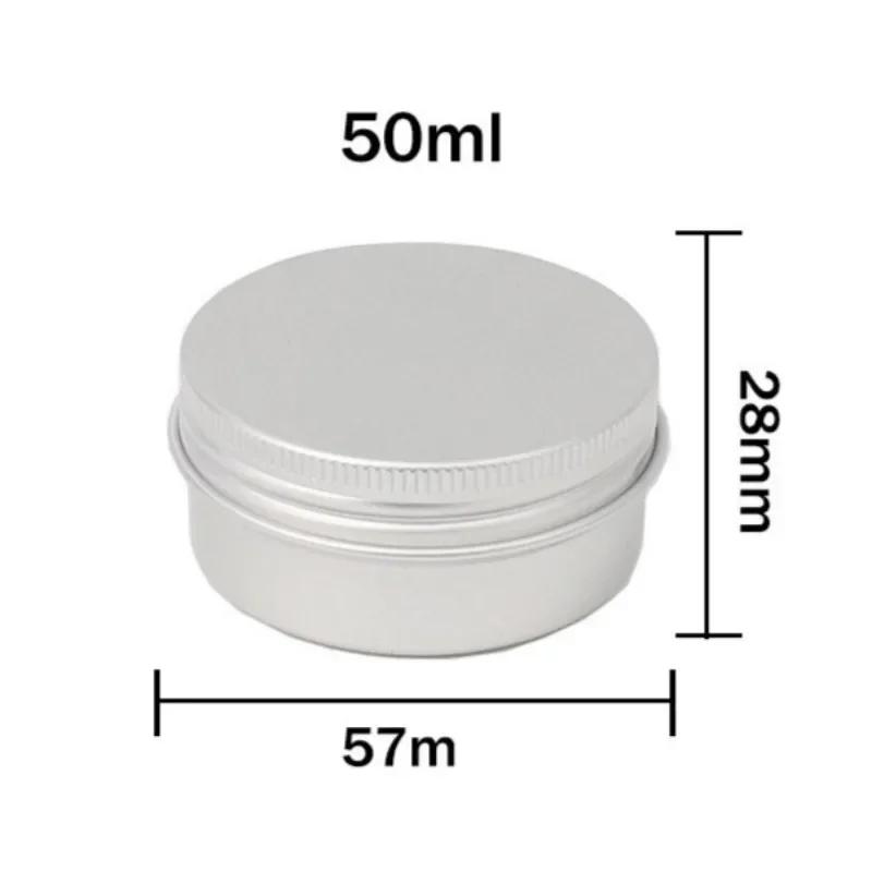 5-100g Multi Specification Threaded Circular Aluminum Box Metal Sub Packaging Box Storage Boxs Sealed Wax Empty Can Cream Boxes