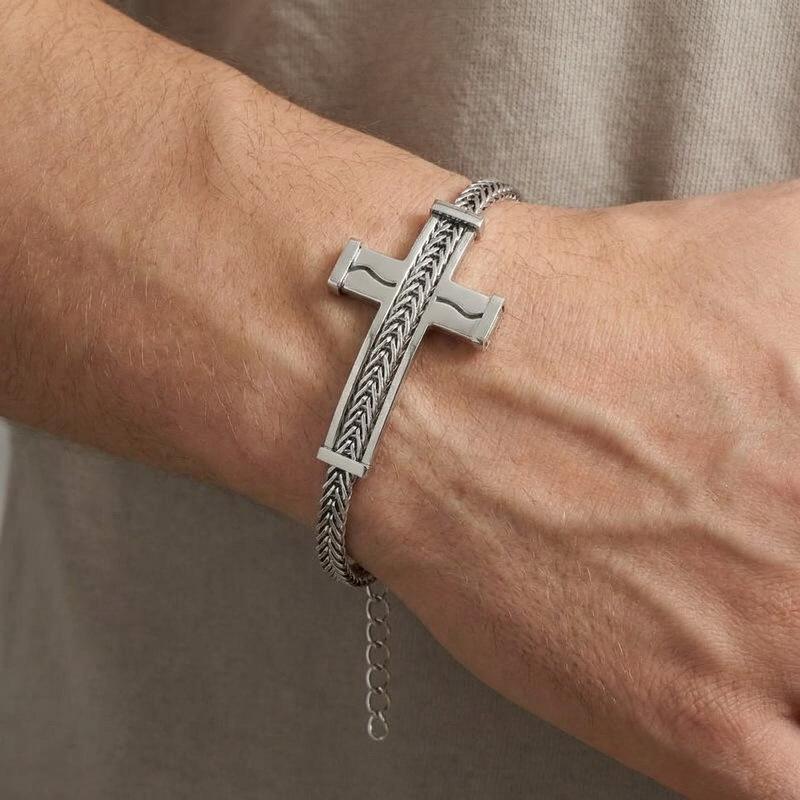 Cross Bend Bracelet, Japanese and Korean Premium Keel Chain Belt Extension Chain Men's Bracelet 2026