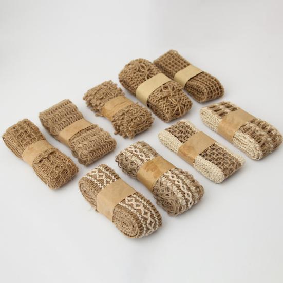 1 Rolle 2M Juteband Rustikales Hohldesign Langes Juteseil Spitze Juteband Hochzeitsdeko